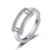 Rectangle Hollow 925 Sterling Silver Ring