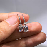 Hanging Rectangle 925 Sterling Silver Earrings
