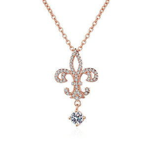 Luxury Rose Gold or Silver Color Iris Necklace