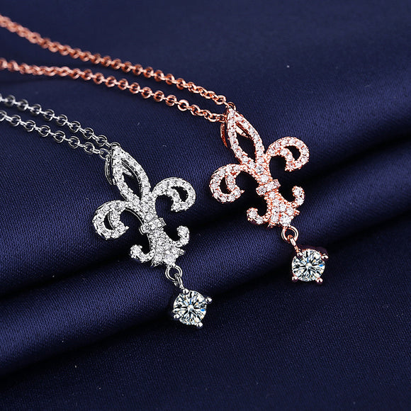 Luxury Rose Gold or Silver Color Iris Necklace