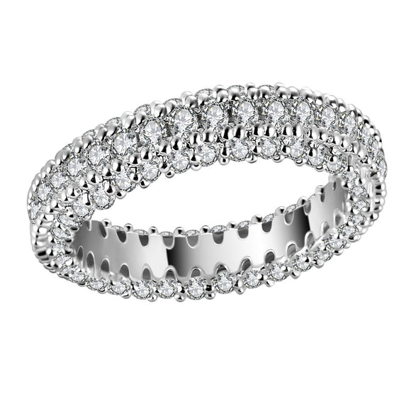 Forever Round 925 Sterling Silver Eternity Band Ring