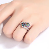 Double Heart 925 Sterling Silver Ring
